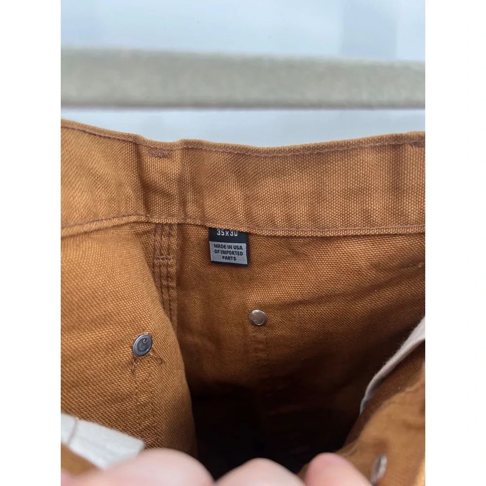 Carhartt B136 BRN NWT Made in USA Double Front Duck Work Pants Men's 35x30